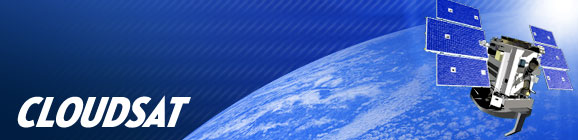 banner: CloudSat, image of the satellite